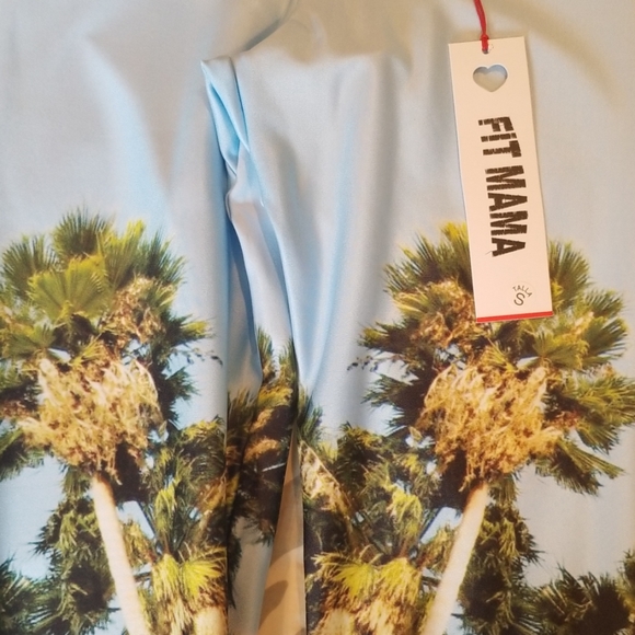 NWT Fit Mama "Miami" Palm Tree Leggings Small - Picture 3 of 8